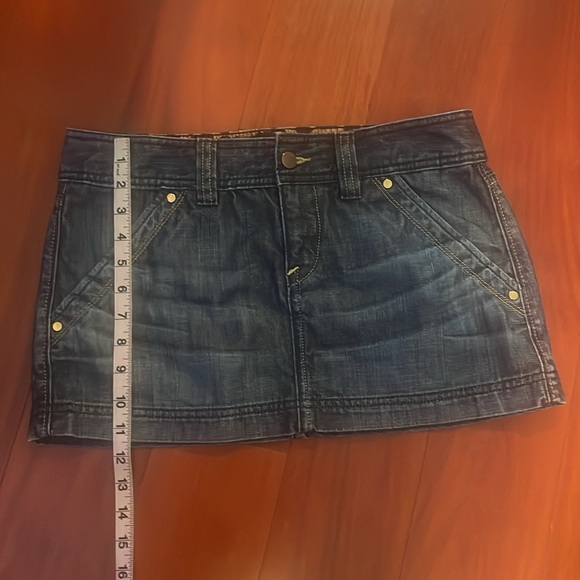 VINTAGE X2 DARK DENIM JEAN MINI SKIRT - Picture 8 of 16
